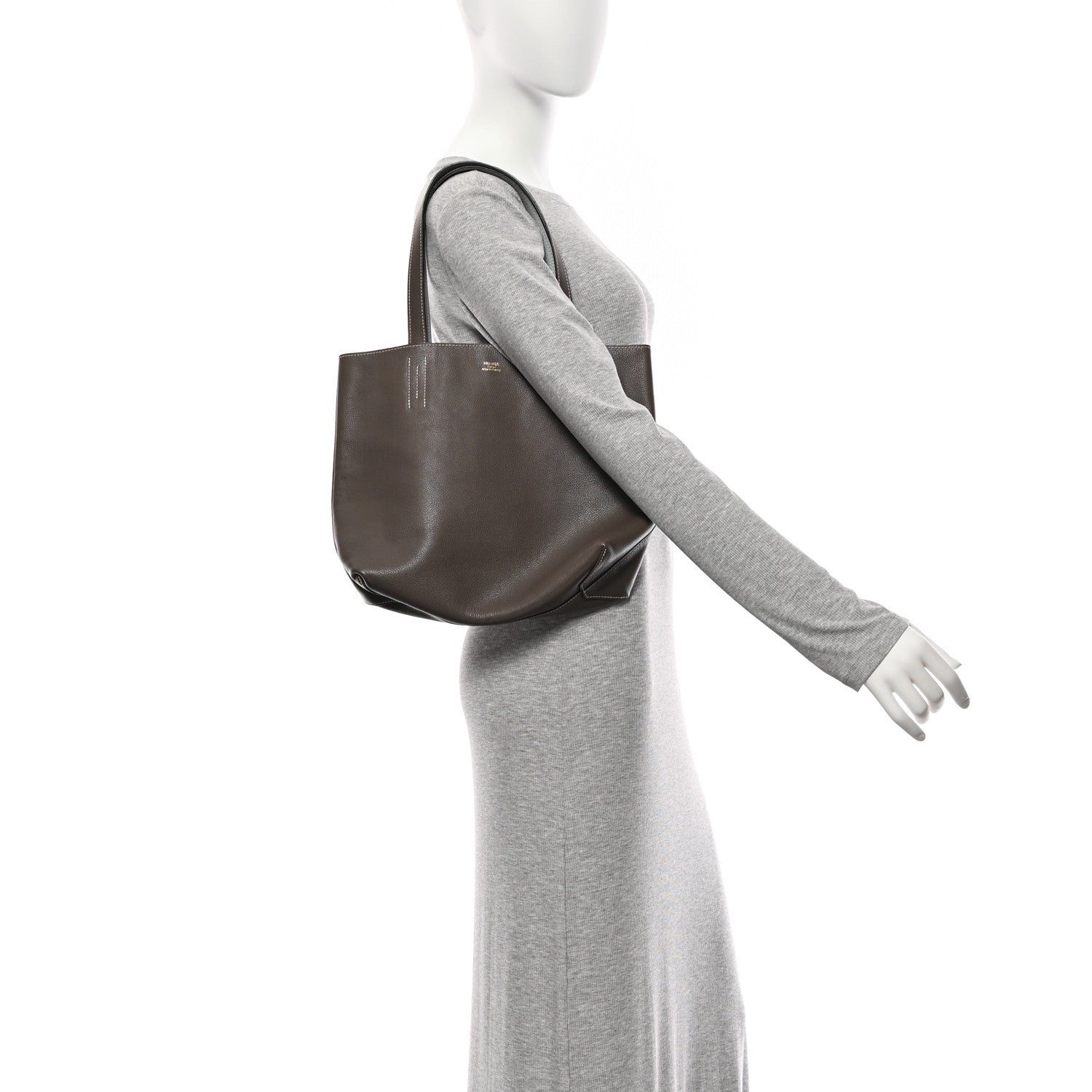 Hermes Taurillon Clemence Evercolor Double Sens 28 Reversible Tote  Etain Bleu Glacier 2 of 16