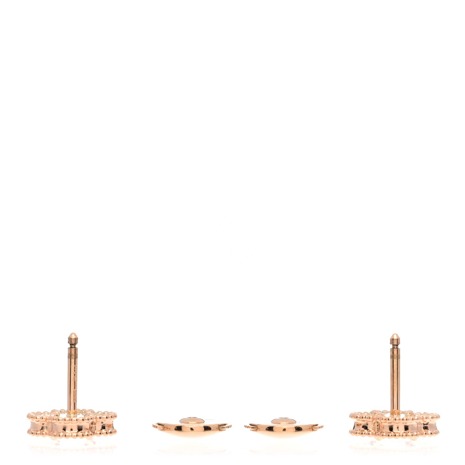 Van Cleef & Arpels 18K Rose Gold Carnelian Sweet Alhambra Earrings 3 of 4