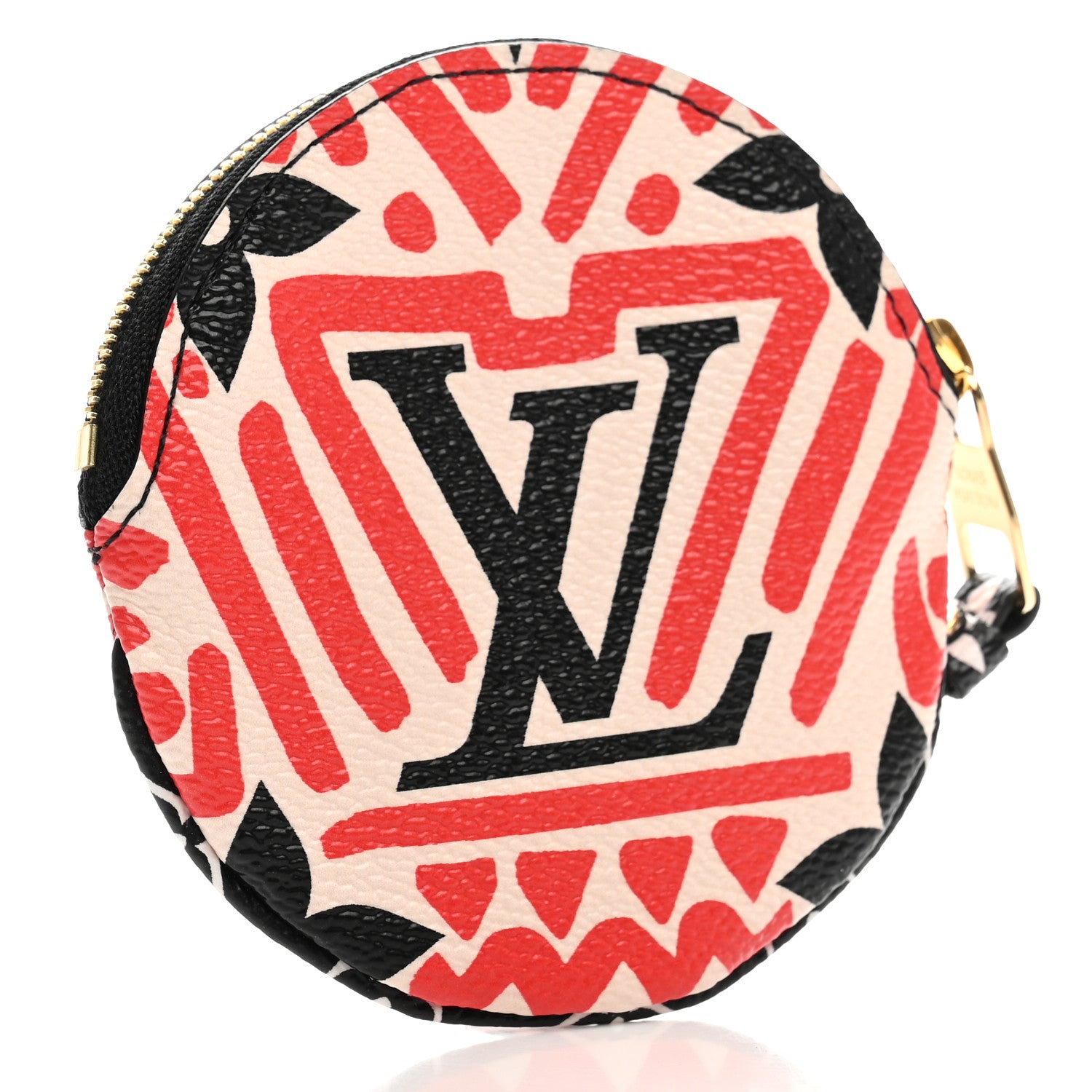 Louis Vuitton Monogram Giant Crafty Round Coin Purse Creme Rouge 3 of 8