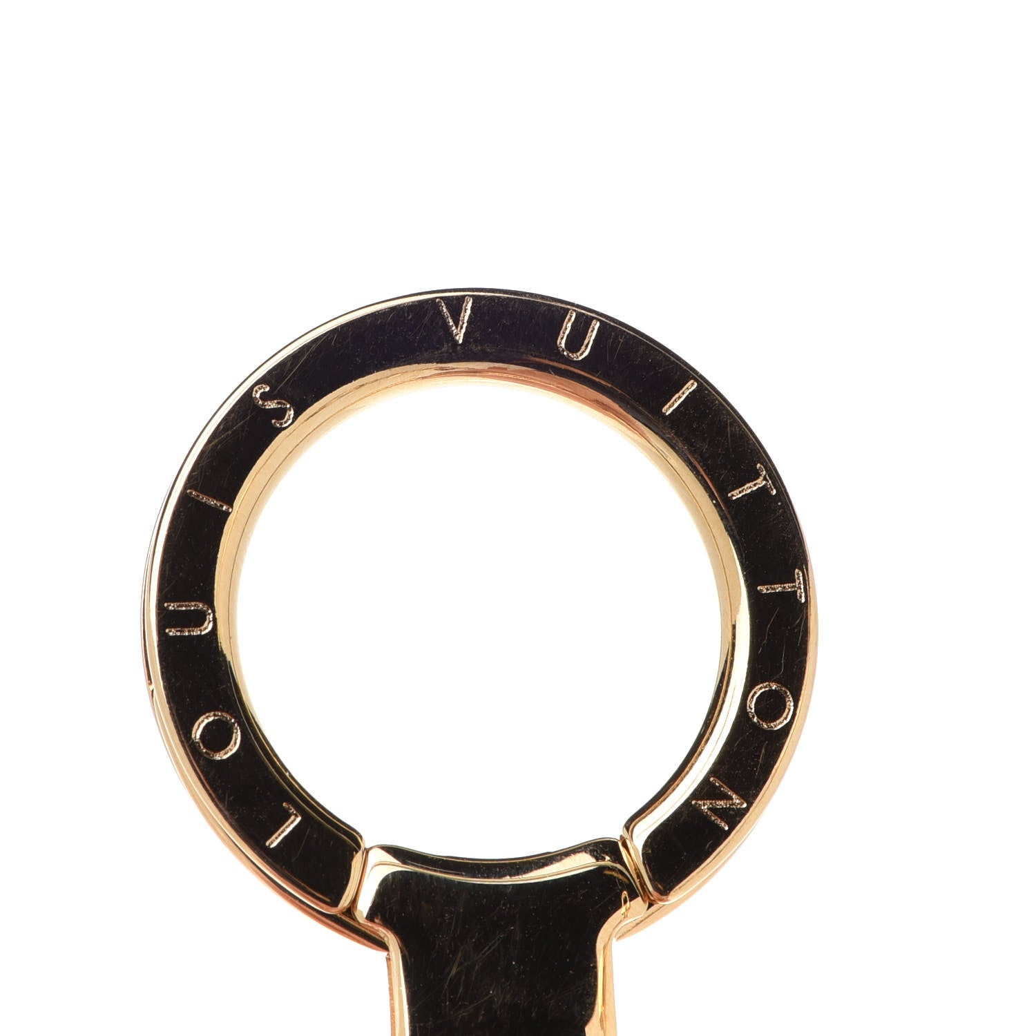 Louis Vuitton Brass Enamel Fleur De Monogram Bag Charm Chain Gold 5 of 6