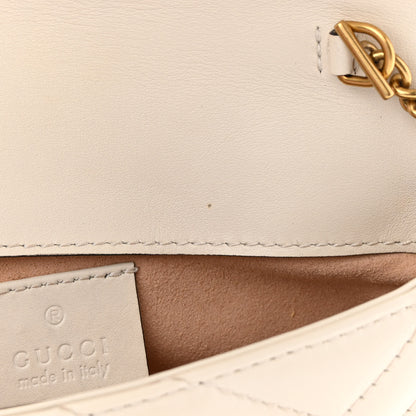 Gucci Calfskin Matelasse Super Mini GG Marmont Shoulder Bag White 11 of 13