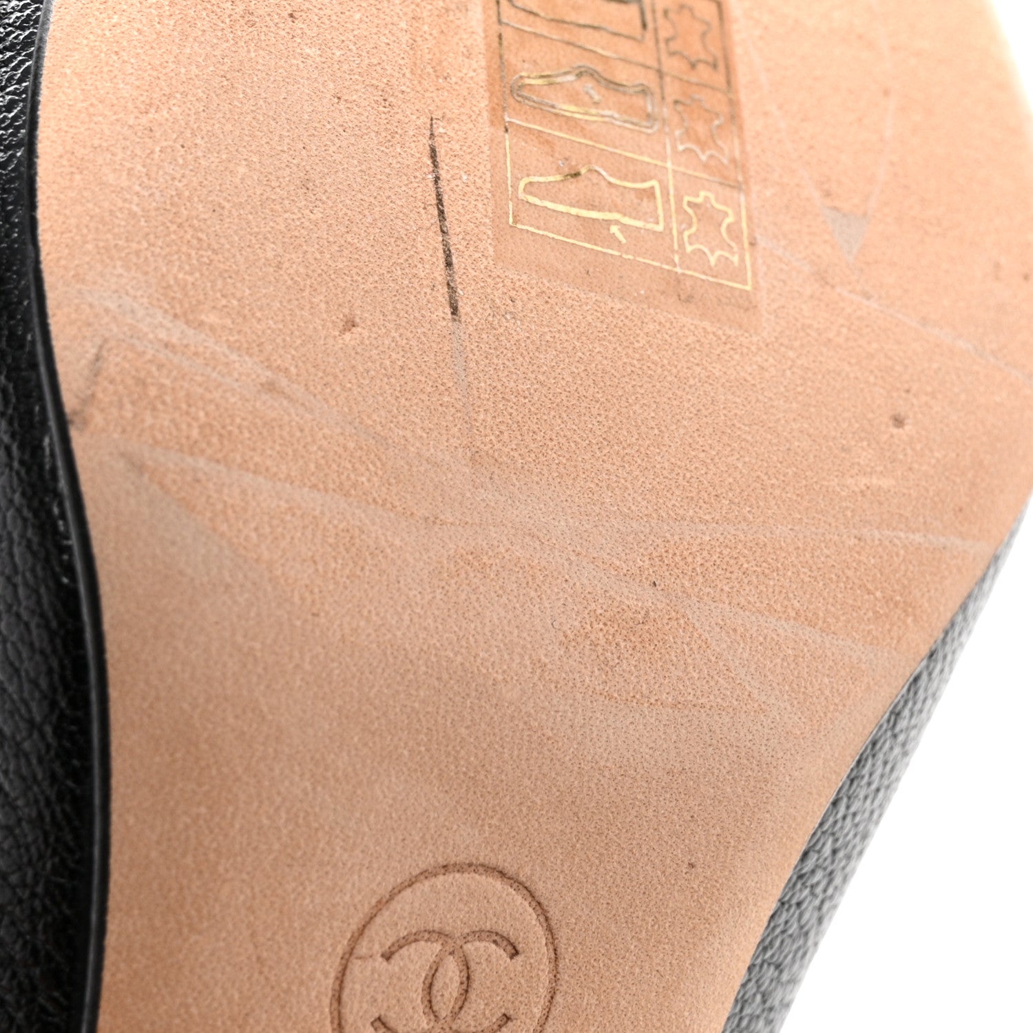 Chanel Goatskin Cap Toe CC Slingback Pumps 37 Black 10 of 12