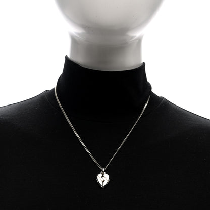 Gucci Sterling Silver Knot Heart Pendant Necklace 2 of 5