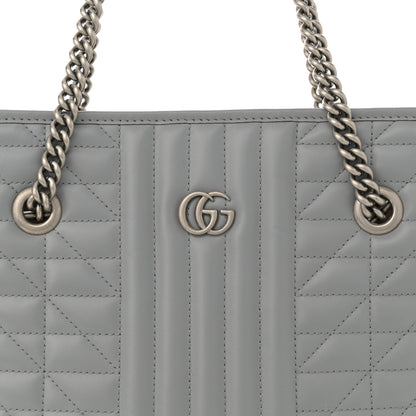 Gucci Calfskin Matelasse Aria Medium GG Marmont Shoulder Tote Deep Grey 8 of 12