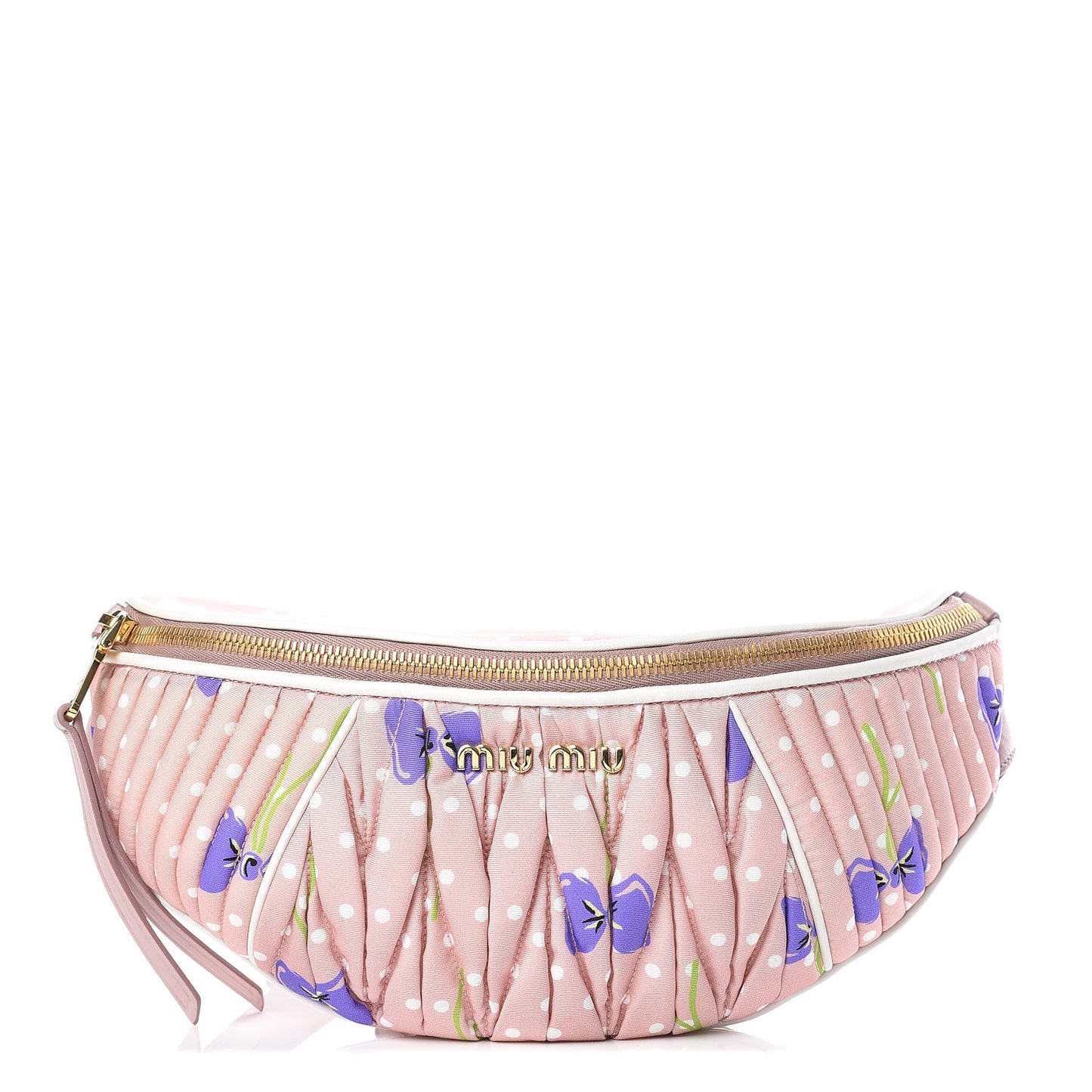 Faille Matelasse Flower Print Belt Bag Cipria Viola