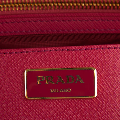 Prada Saffiano Large Galleria Double Zip Tote Peonia 6 of 7