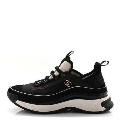 Chanel Fabric Suede CC Sneakers 39 Black 1 of 10