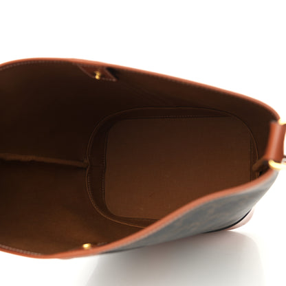 Celine Triomphe Canvas Calfskin Small Bucket Bag Tan 5 of 9