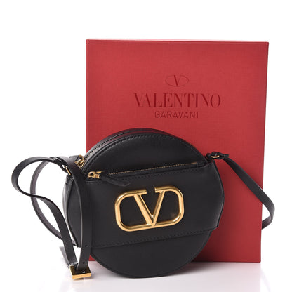 Valentino Garavani Calfskin VLogo Round Crossbody Bag Black 10 of 10