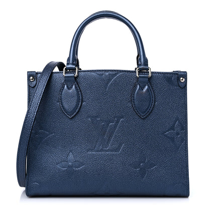 Louis Vuitton Metallic Empreinte Monogram Giant Onthego PM Navy Nacre 1 of 9