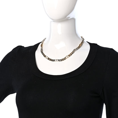 Christian Dior Brass CD Icon Thin Chain Link Necklace Silver 2 of 4