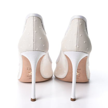Christian Dior Mesh Plumetis Tulle D-Moi Pumps 38.5 White 5 of 9