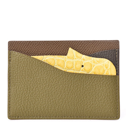 Hermes Chevre Mysore Epsom Alligator Hippopotame Petit H Card Case 1 of 7