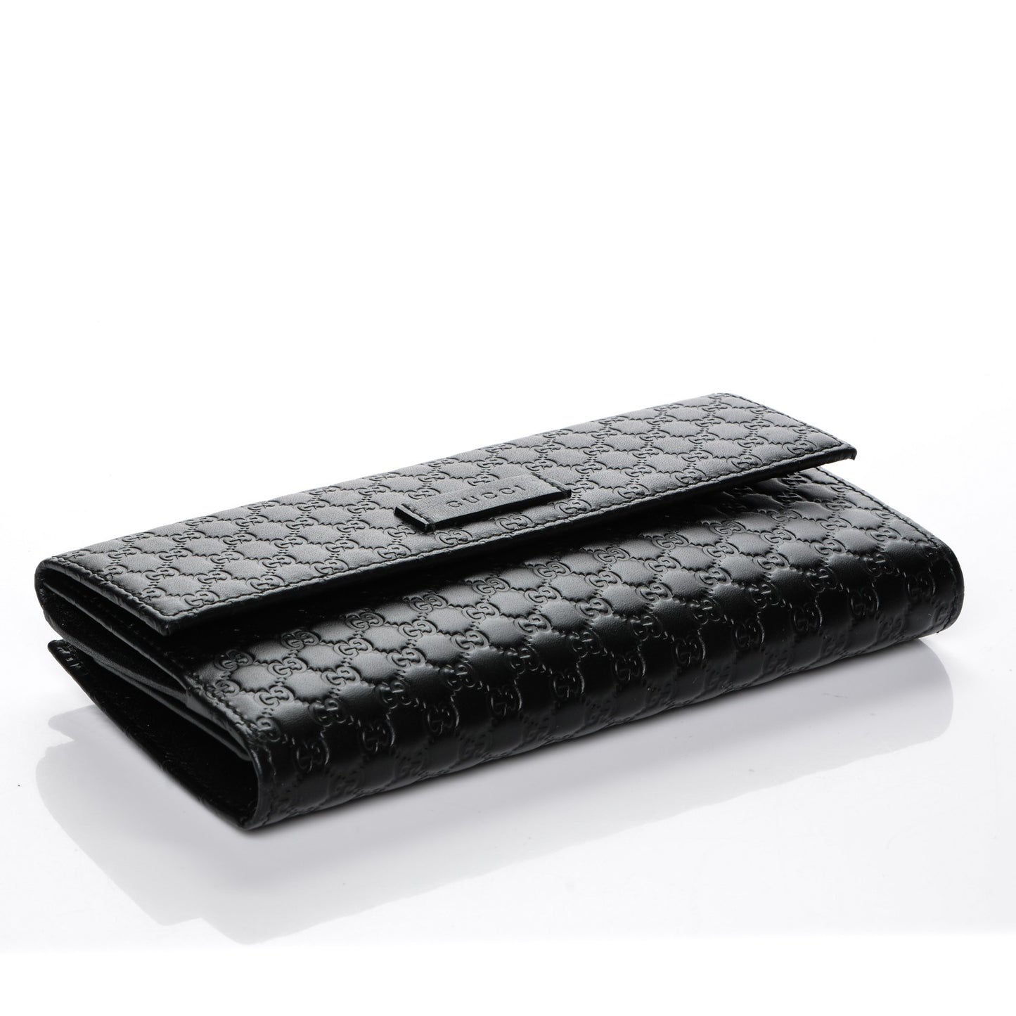 Microguccissima Continental Flap Wallet Black