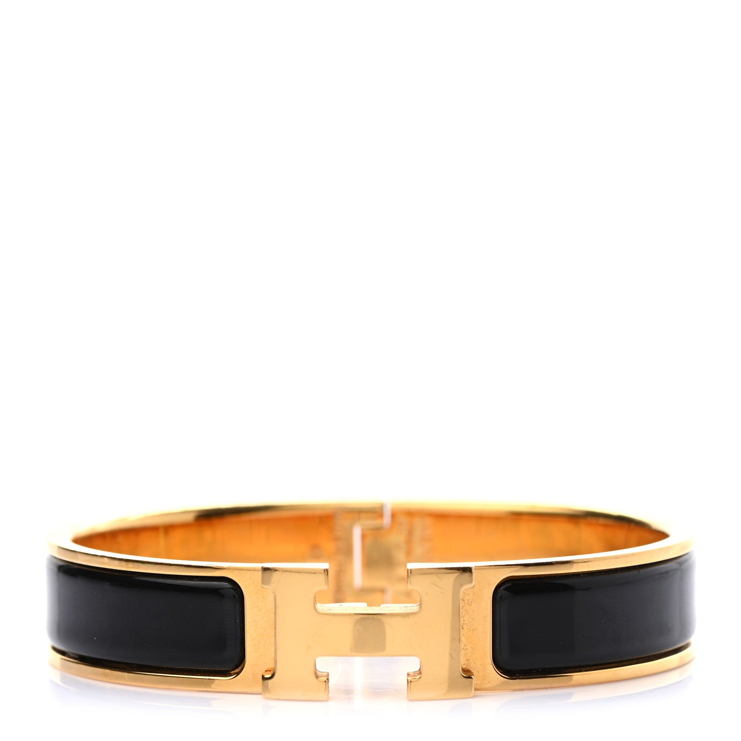 Hermes Enamel Narrow Clic Clac H Bracelet PM Black 1 of 4