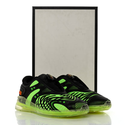 Gucci Rubber Mens Ultrapace R Mid Top Sneakers 6.5 Black Neon Green Yellow Fluo 8 of 8