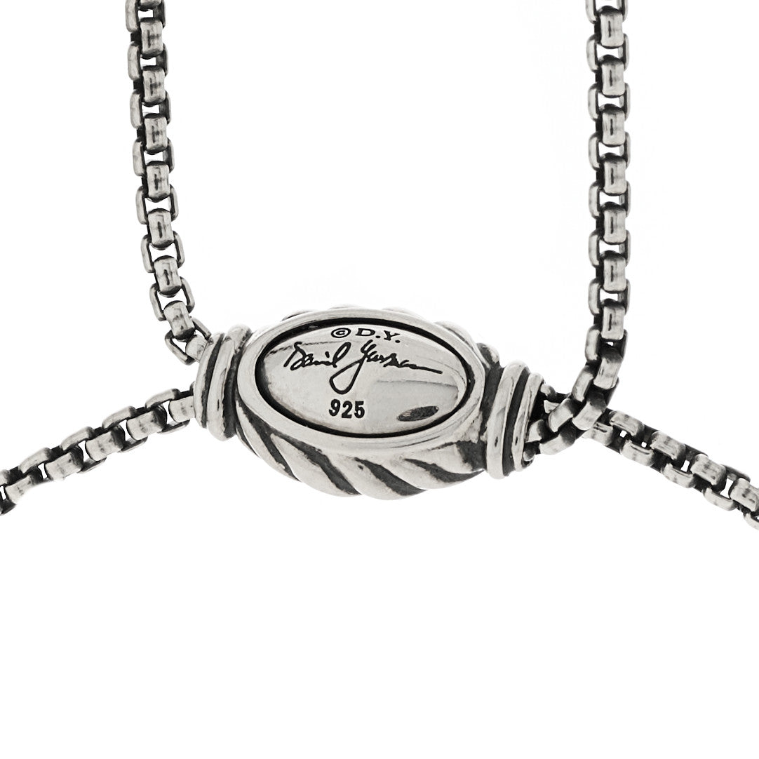 David Yurman Sterling Silver 1.7mm Box Chain Slider Necklace 3 of 4
