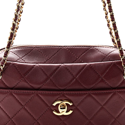 Chanel Lambskin Quilted CC Camera Case Burgundy 8 of 10