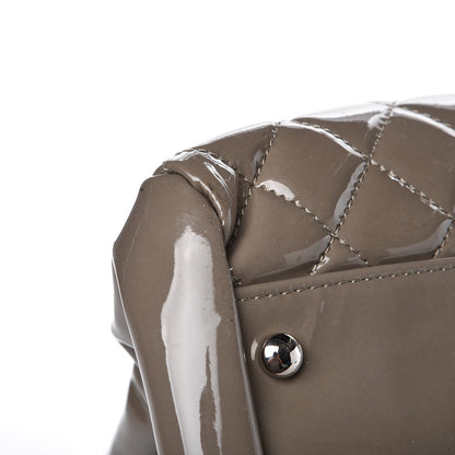Chanel Patent Quilted Maxi Just Mademoiselle Bowling Bag Grey 8 of 15