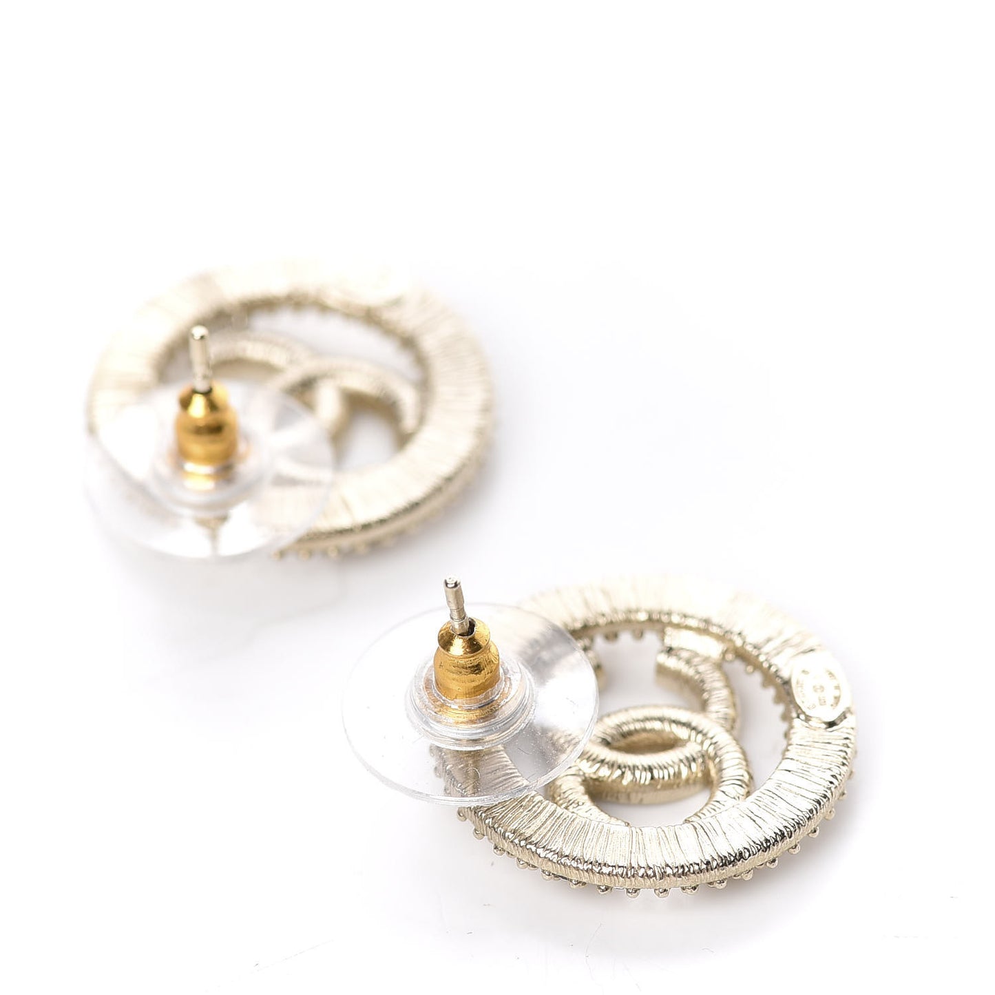 Crystal CC Vendome Round Earrings Gold