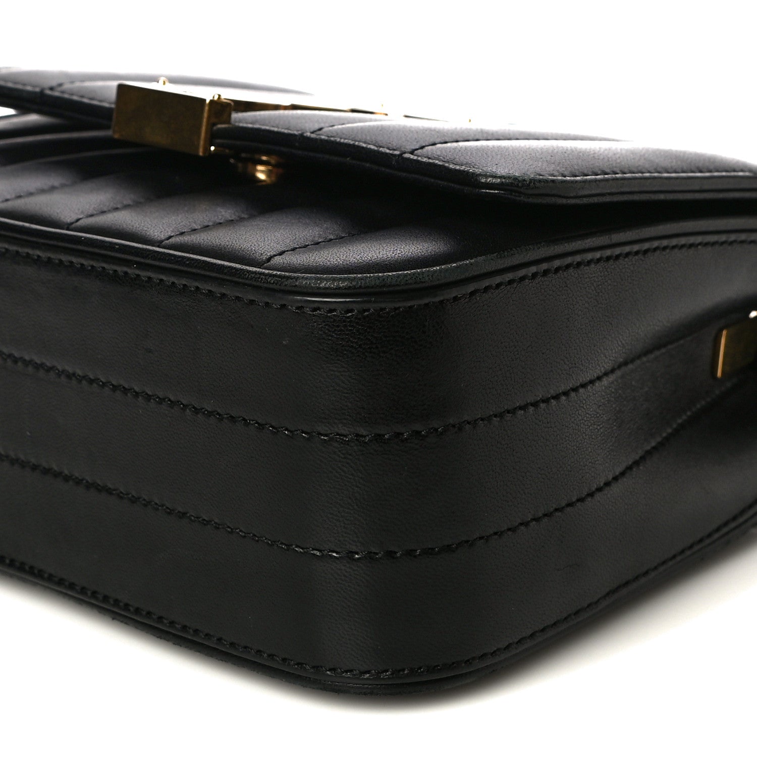 Saint Laurent Lambskin Matelasse Monogram Small Vicky Chain Bag Black 9 of 17