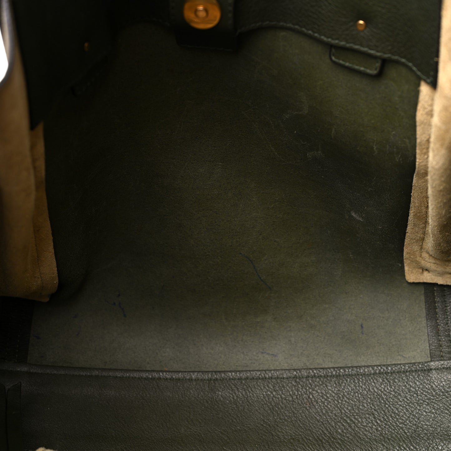 Smooth Calfskin Medium Milo Shopping Tote Midnight Green