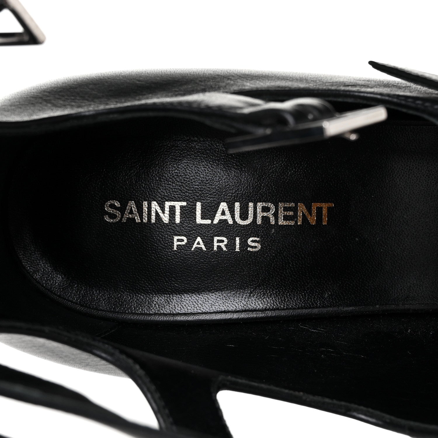 Saint Laurent Calfskin Babies 90 Multi Strap Sandal 39.5 Black 7 of 9
