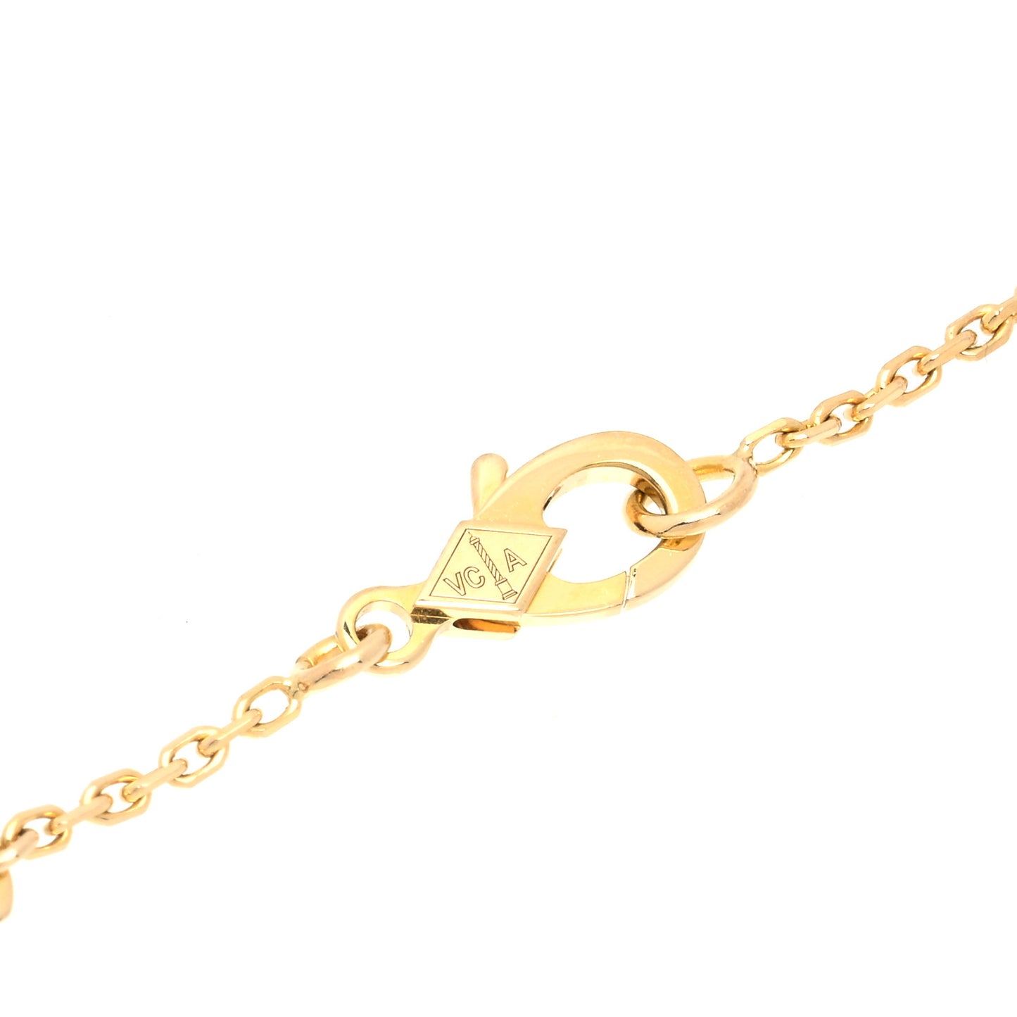 18K Yellow Gold Mother of Pearl Vintage Alhambra Pendant Necklace