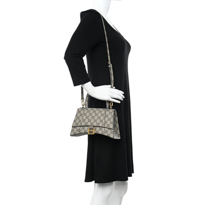 Balenciaga X GUCCI GG Supreme Monogram Small Hourglass Top Handle Bag Beige Ebony 2 of 9