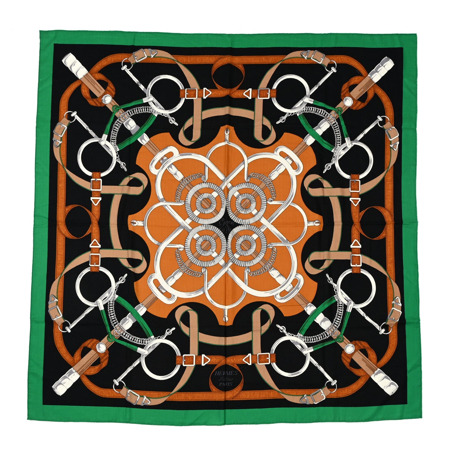 Hermes Cashmere Silk Eperon D'Or Shawl 140 1 of 3