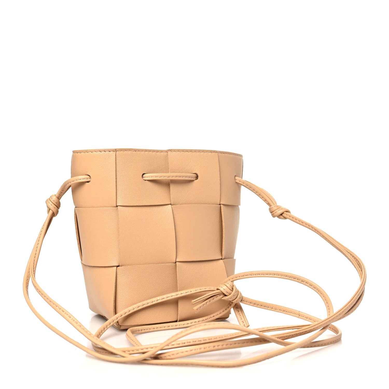 Bottega Veneta Nappa Maxi Intrecciato Mini Cassette Bucket Bag Almond 2 of 8