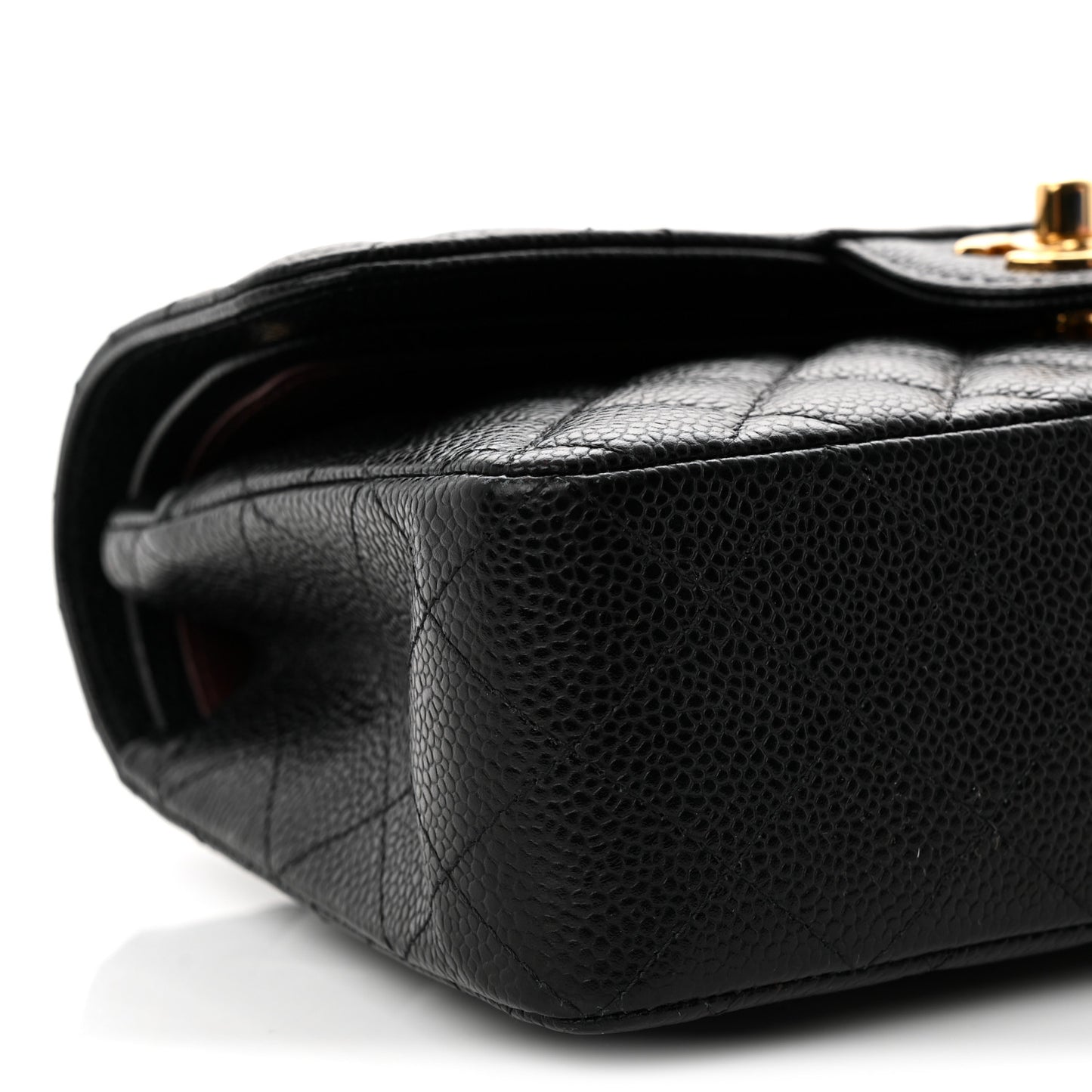 Caviar Quilted Small Double Flap Black