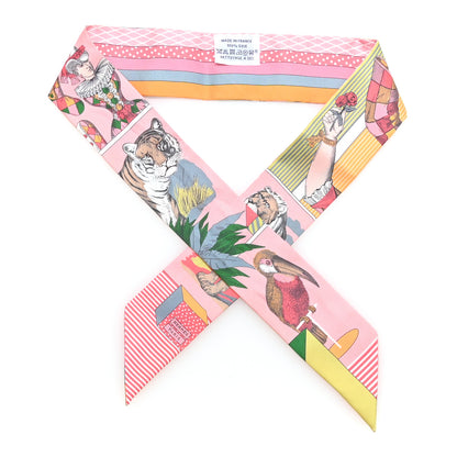 Hermes Silk Twilly Grand Theatre Nouveau Rose Jaune Multicolor 1 of 3