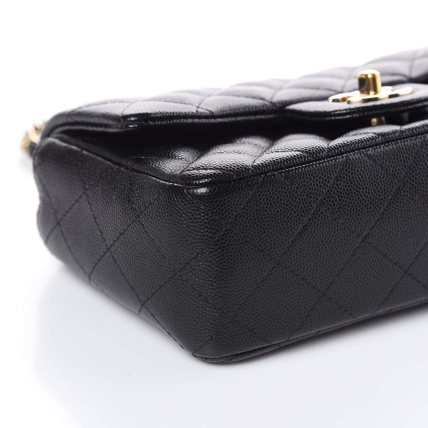 Caviar Quilted Mini Rectangular Flap Black
