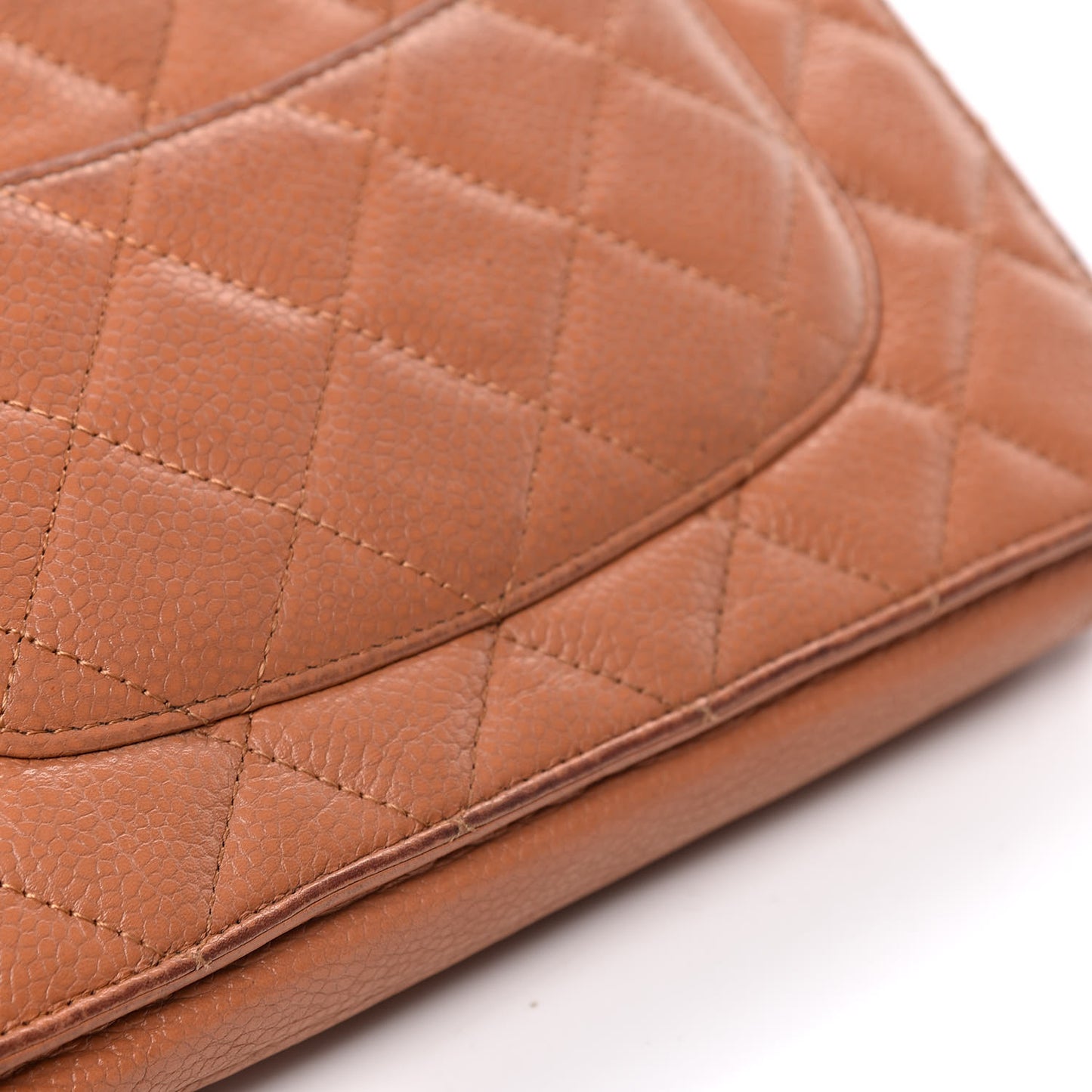 Caviar Quilted Wallet On Chain WOC Tan