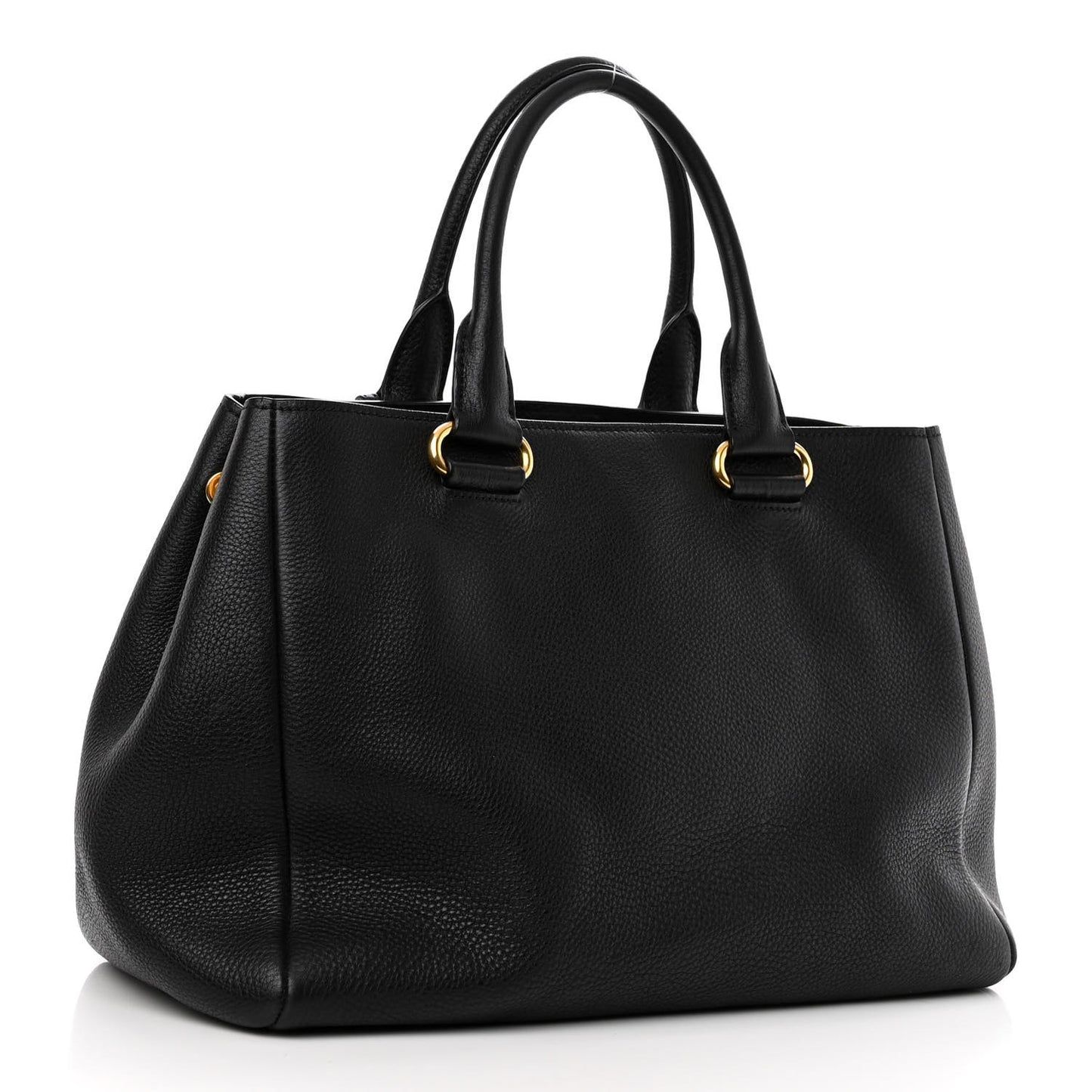 Vitello Daino Shopping Satchel Black