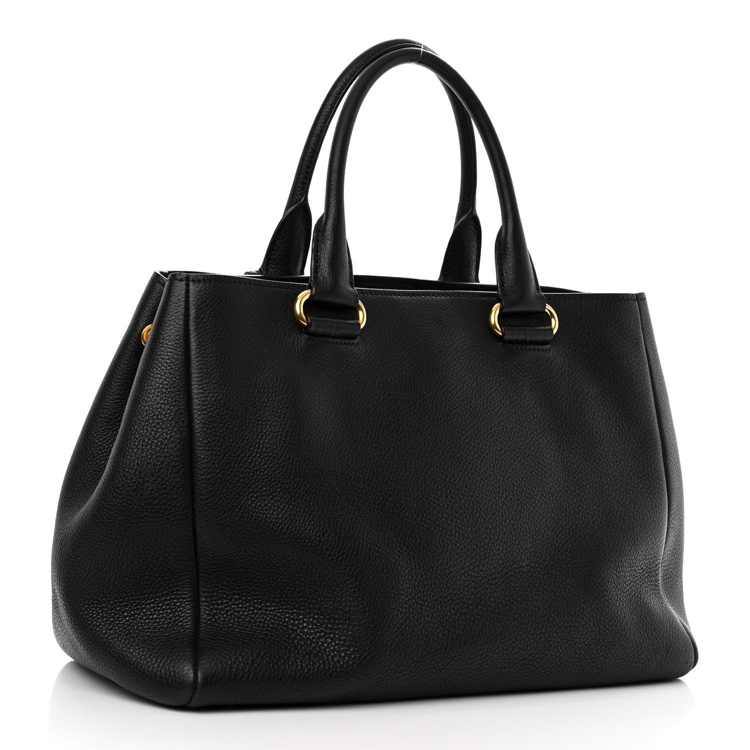 Prada Vitello Daino Shopping Satchel Black 3 of 11