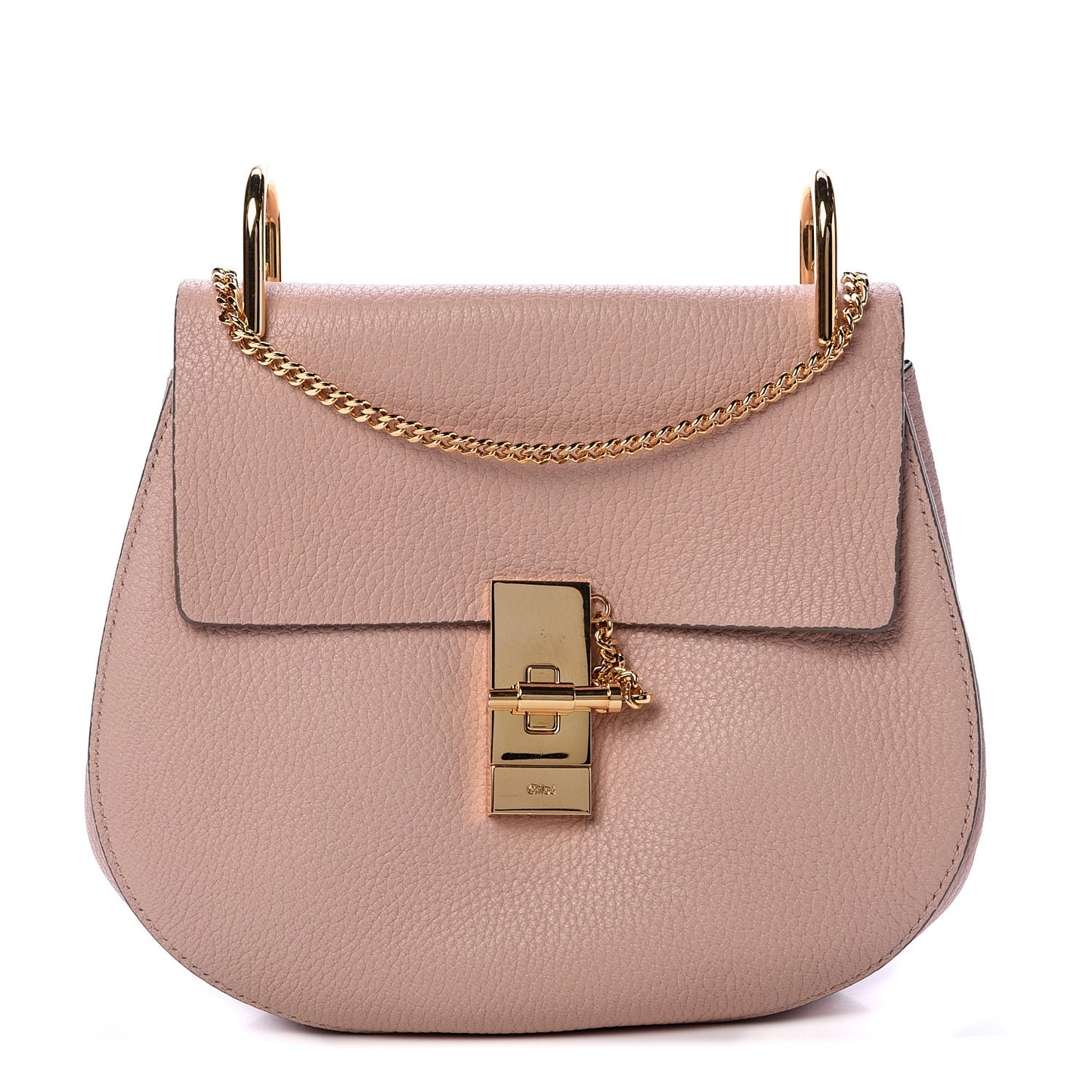 Grained Lambskin Drew Shoulder Bag Cement Pink