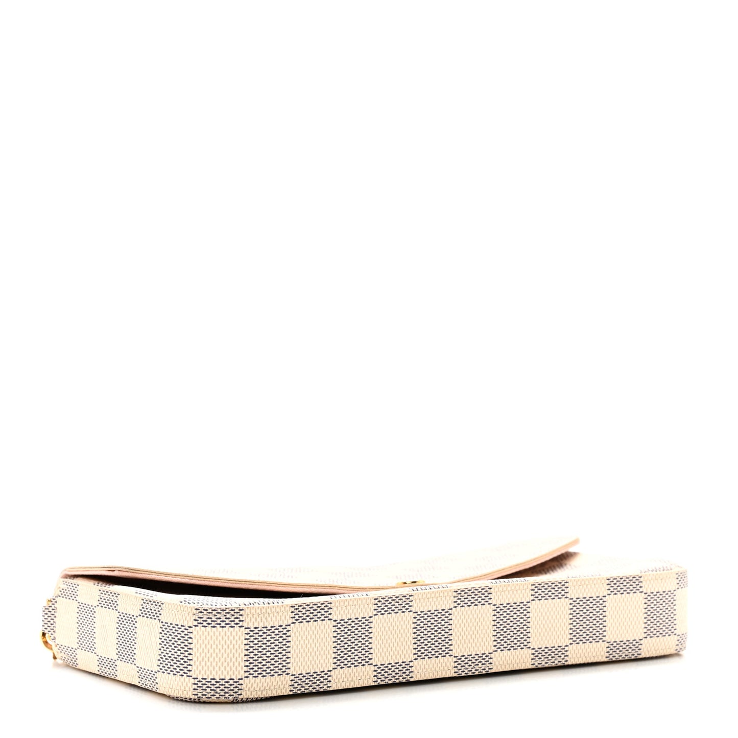 Damier Azur Pochette Felicie Chain Wallet Rose Ballerine
