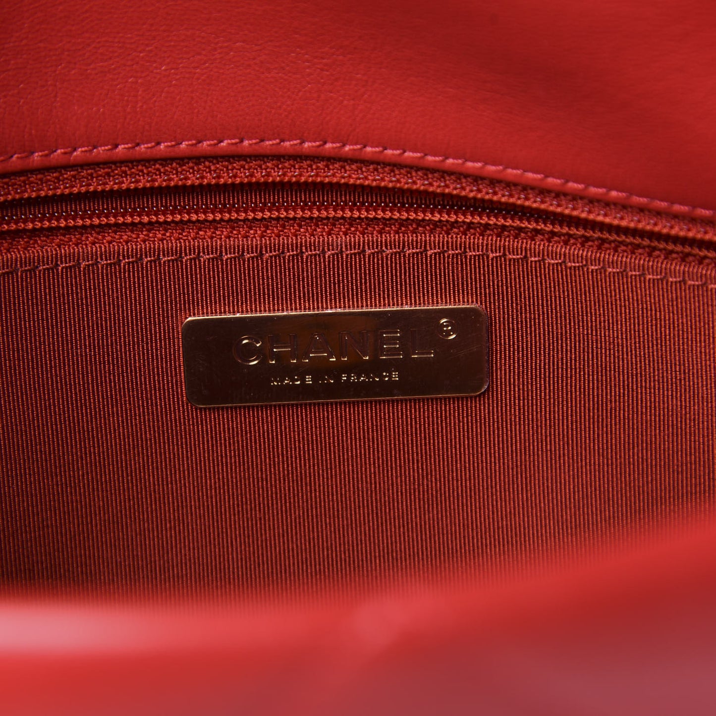 Lambskin Quilted Large 19 Flap Red