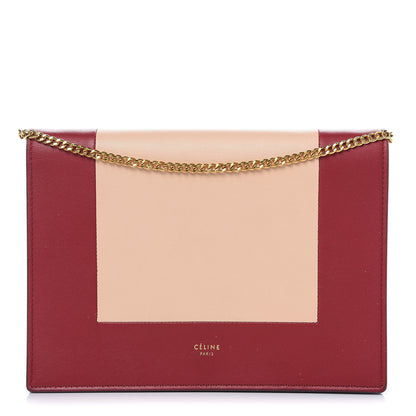 Celine Smooth Lambskin Frame Evening Chain Clutch Ruby Nude 1 of 13