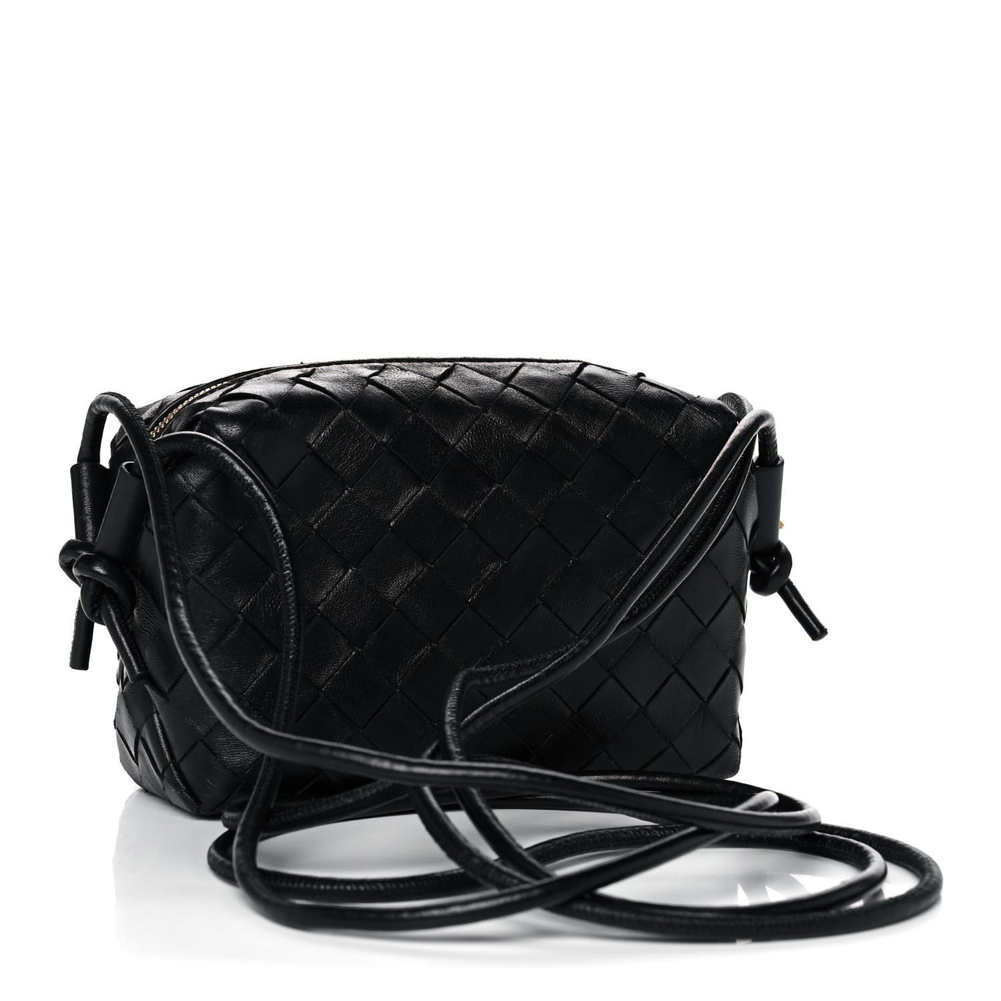 Nappa Intrecciato Mini Loop Camera Bag Black