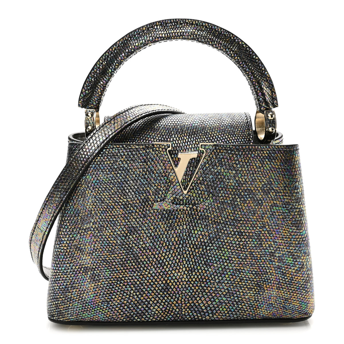 Louis Vuitton Lizard Capucines Mini Bleu Petrole 1 of 11