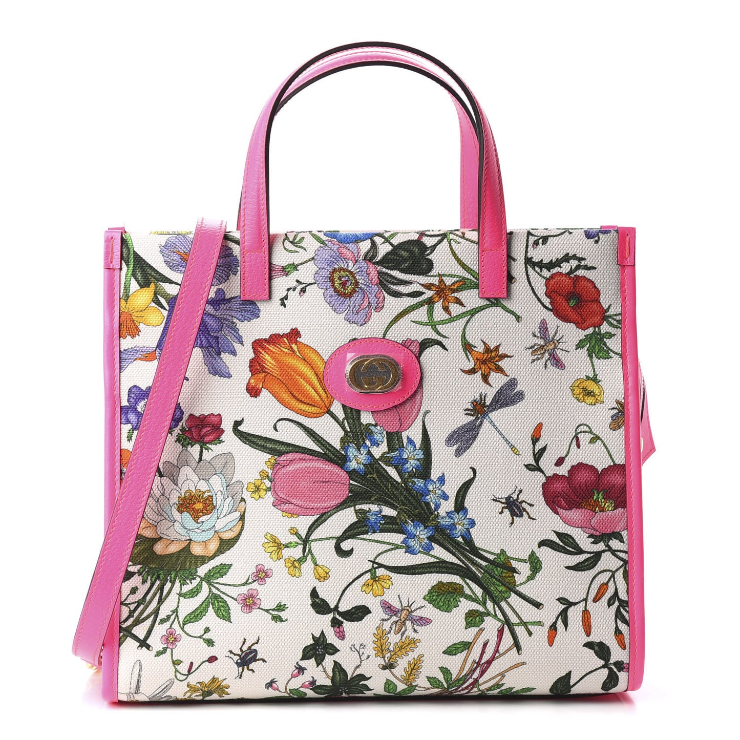 Canvas Medium Flora Tote Fuchsia