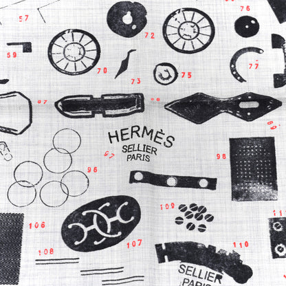 Hermes Cashmere Silk Tamponnable Remix Shawl 140 Gris Chine Gris Anthracite 4 of 4