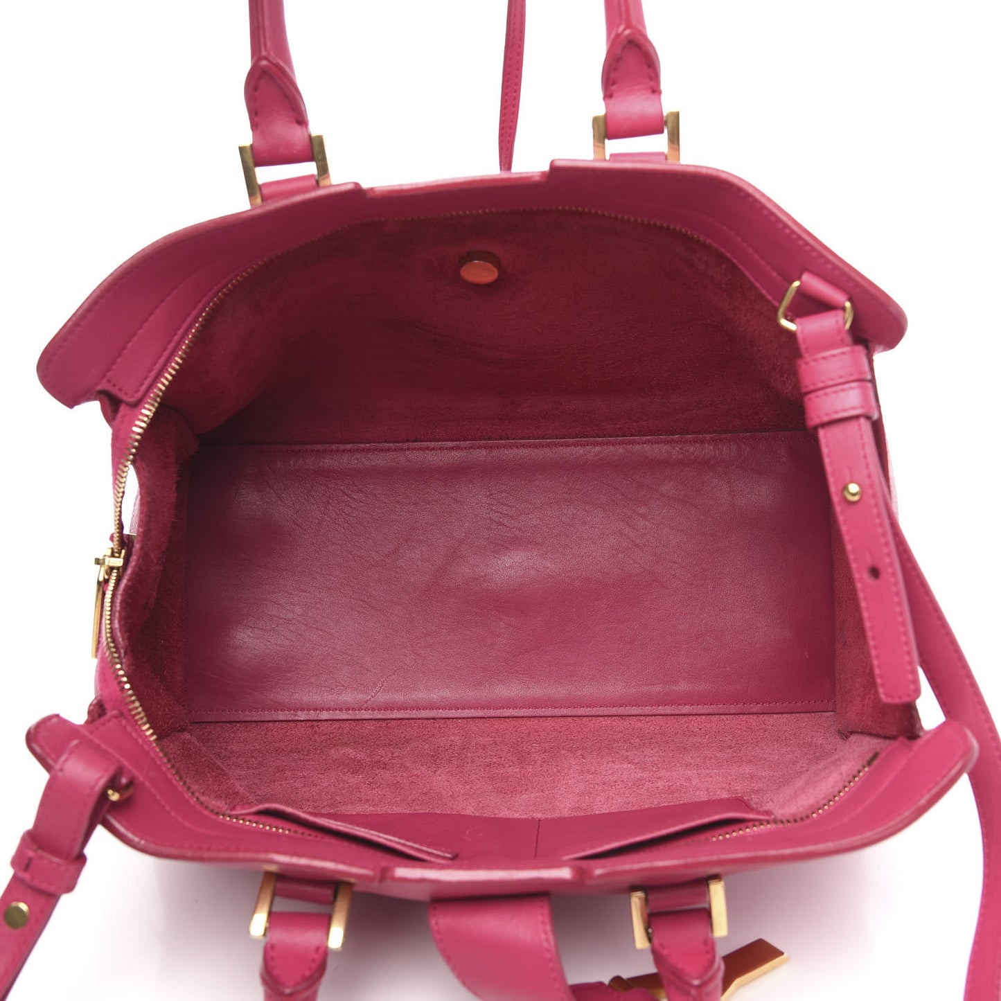 Calfskin Small Classic Y Cabas Fuchsia
