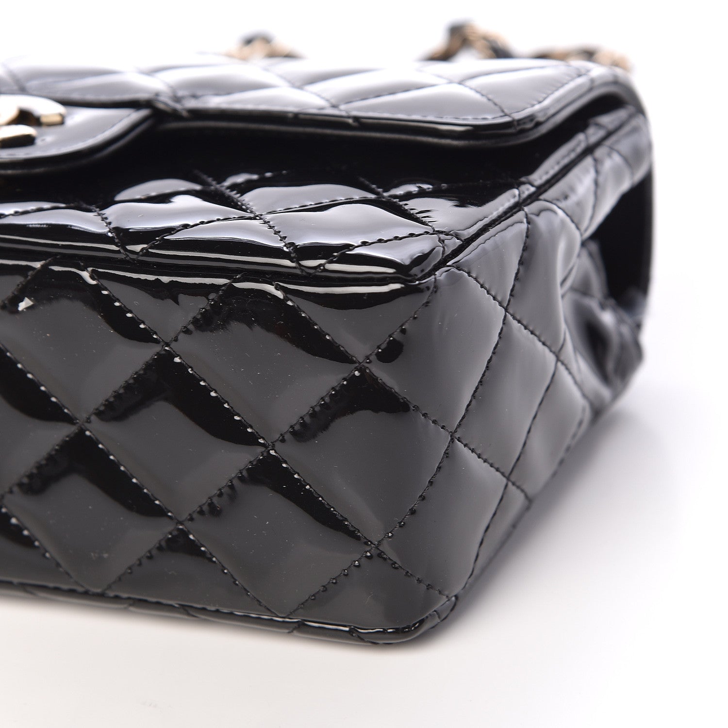 Chanel Patent Calfskin Quilted Mini Rectangular Flap Black 9 of 11