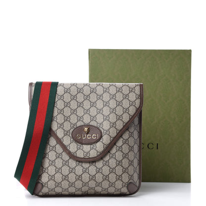 Gucci GG Supreme Monogram Web Medium Neo Vintage Flap Messenger Bag Beige New Acero 11 of 11