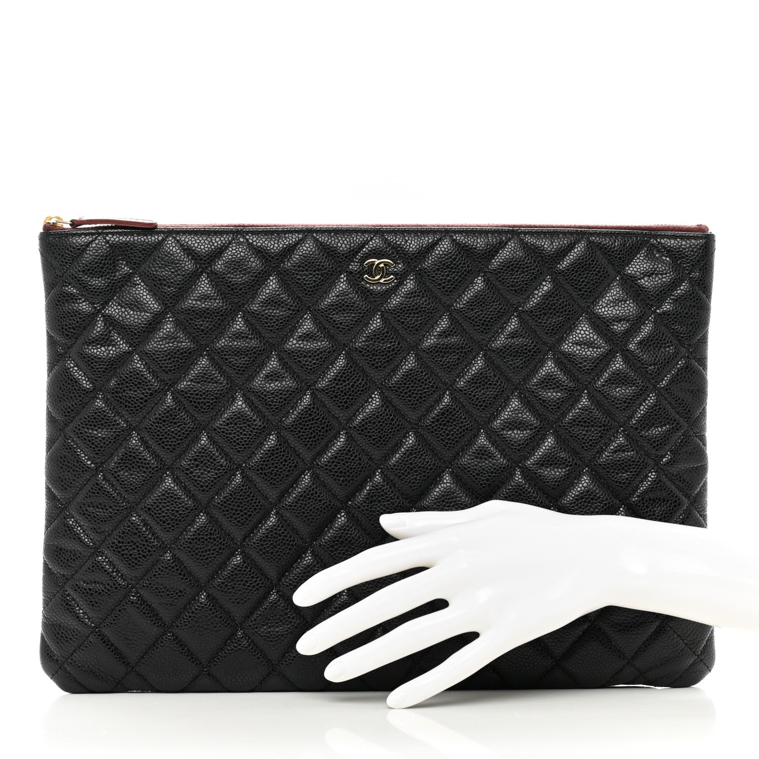 Chanel Caviar Quilted Large Cosmetic Case Black 2 of 8