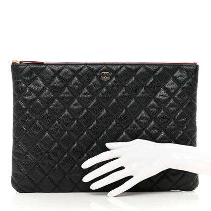 Chanel Caviar Quilted Large Cosmetic Case Black 2 of 8